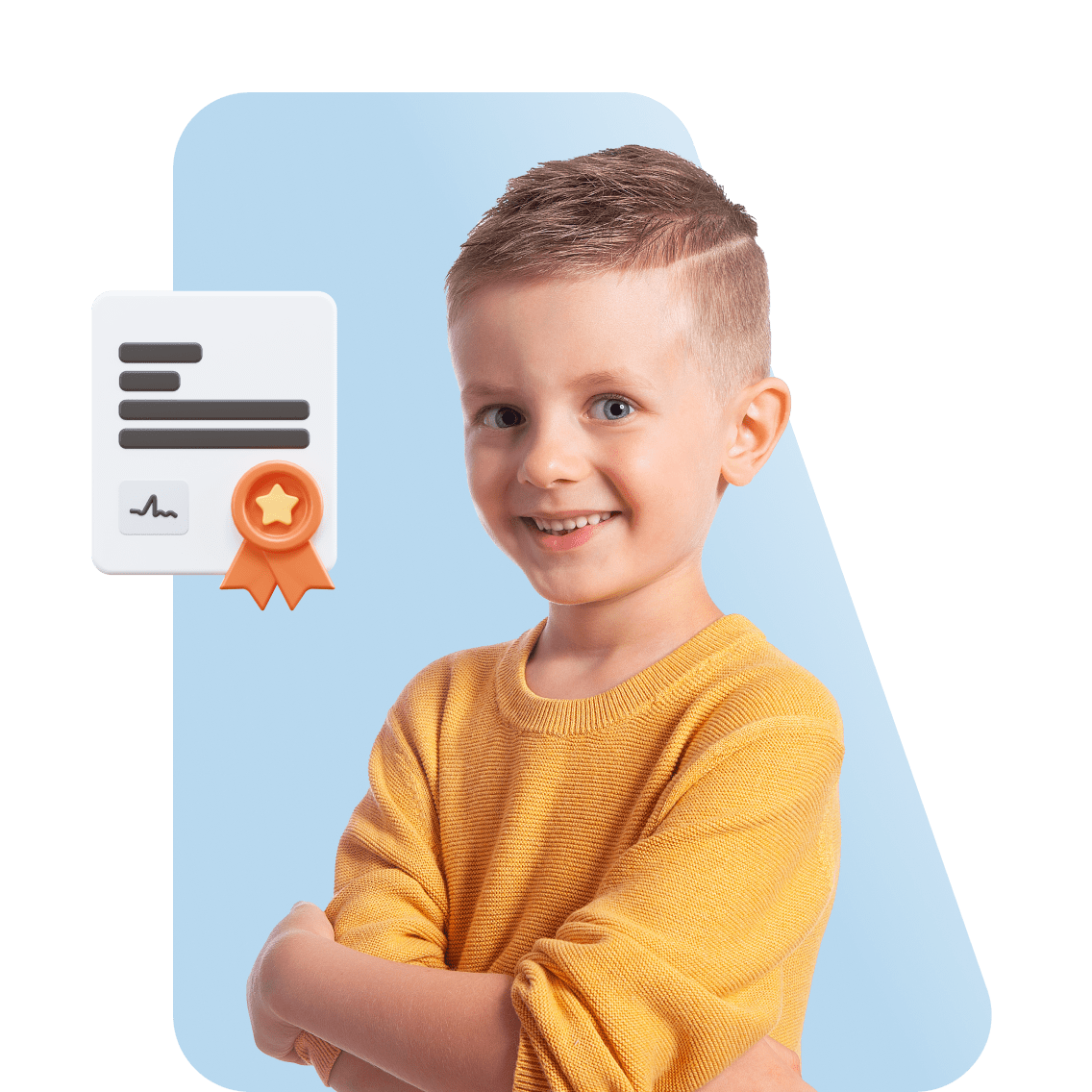 Online Homeschool in California image 1 (name 1 Young Boy Yellow Shirt Certificate 1)