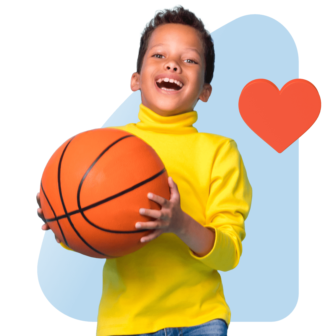 Health and Human Services Education Career Pathway image 1 (nombre 2 Young Boy Basketball Heart)