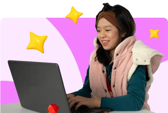Learner participating in an online course using a laptop, representing flexible, engaging, and personalized virtual learning.